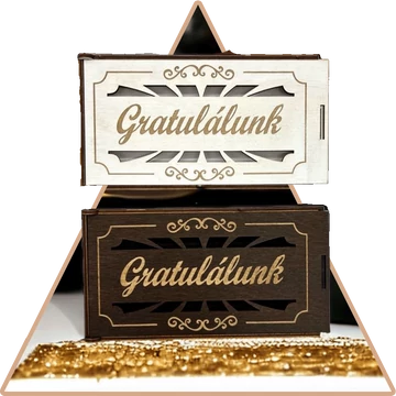 Pénz/Csoki Ajándékozó doboz Gratulálunk felirattal