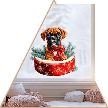 Boxer Karácsony Ablakmatrica [több méretben]