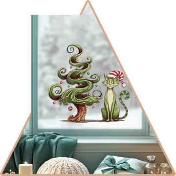 Grinch Macskája Ablakmatrica [több méretben]