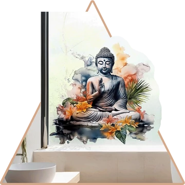Buddha Békéje Ablakmatrica - Minta 3 [mega-M méret]