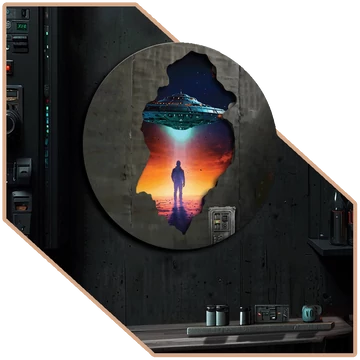 Dimenziókártya: UFO távozása 3D falikép