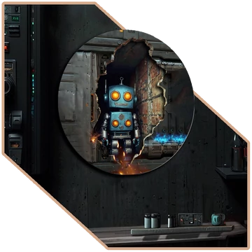 Dimenziókártya: Retrofuture Robot 3D falikép