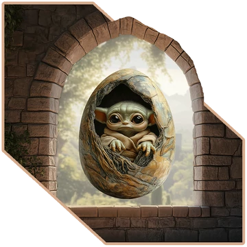 Tojásfantázia | Baby Yoda Odúja Ablakmatrica [több méretben]