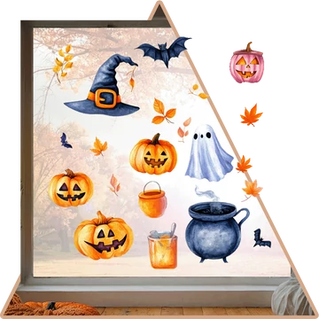 Halloweeni Varázskészlet Ablakmatrica szett [több méretben]