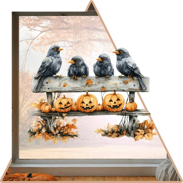 Halloween Ravens Ablakmatrica [több méretben]