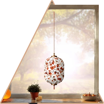 Őszi Lampion Ablakmatrica [több méretben]