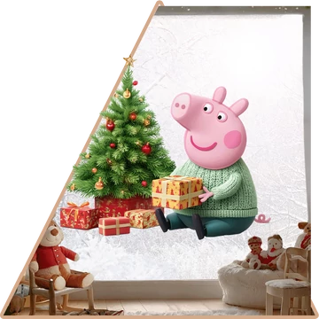 Peppáék Karácsonya Ablakmatrica [több méretben]