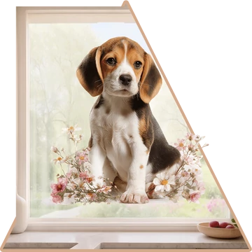Válaszd ki - Tavaszi Beagle Szerelem Ablakmatrica [több méretben]