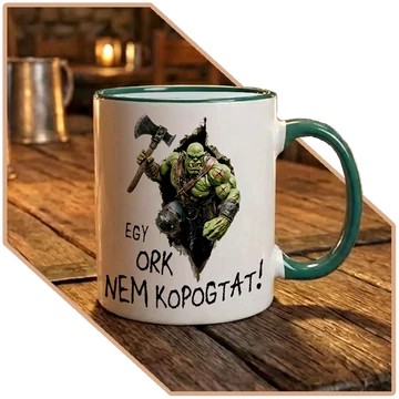 Egy Ork Nem Kér Kétszer Design Bögre (zöld)
