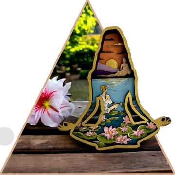 Meditáló Lány Kézzel festett 3D dekoráció