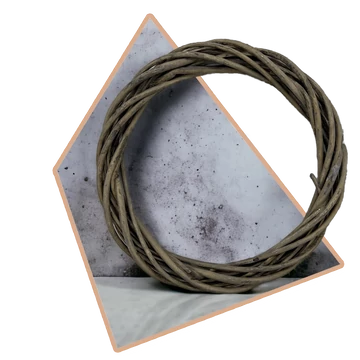 25cm Fonott Szürke Koszorú