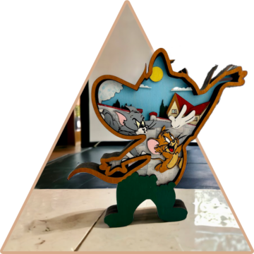 'Tom&Jerry Kalandjai'  kézzel festett 3D dekoráció