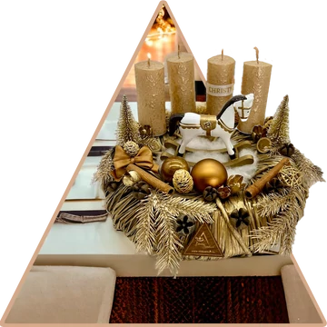 Arany Varázs Hintalovas Adventi Asztaldísz