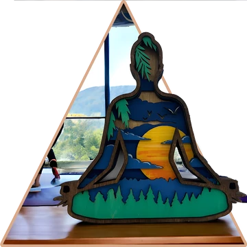'Zen Jóga (zöld)'  kézzel festett 3D dekoráció