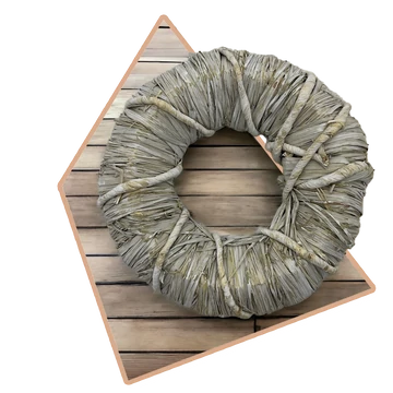 25 cm Háncsos Fehérített Koszorú