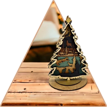 Erdei Natúr Karácsony Kézzel festett 3D dekoráció