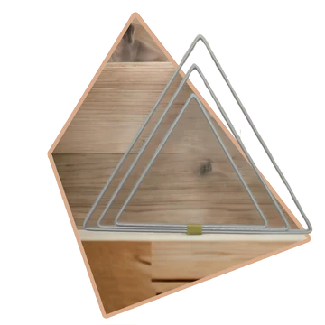 3 db-os Fehér fém háromszög