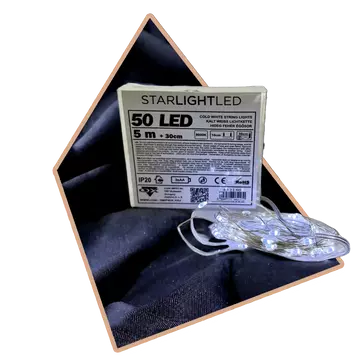 Hidegfényű elemes LED (50 ledes)