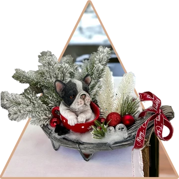 Bulldog kölyök Varázsa Asztaldísz