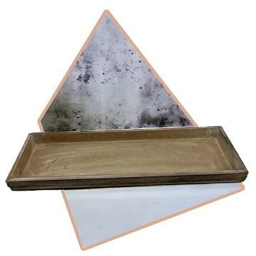 15x39 Mosott Szürke Fa Tálca