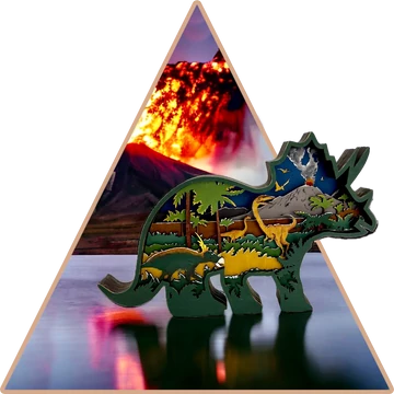 'Triceratops Országa'  kézzel festett 3D dekoráció