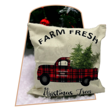 Bézs Farm Fresh Karácsonyi Párnahuzat 45x45
