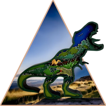 'T-rex Birodalma'  kézzel festett 3D dekoráció