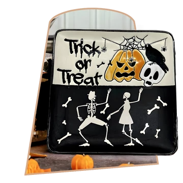 Trick or Treat négyzet Kerámia lapostányér