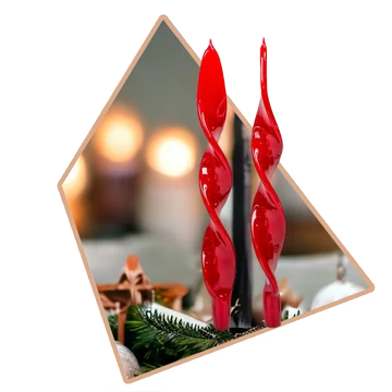 4 db-os Bordó Lakkozott Csavart Adventi Gyertya