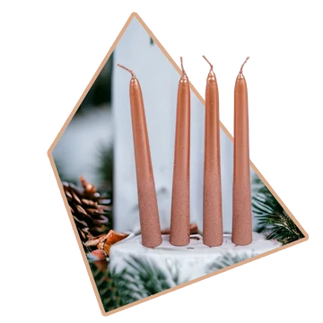 4 db-os Rosegold Bársony Metál Spitz Gyertya