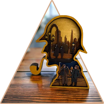 Sherlock Holmes' kézzel festett 3D dekoráció