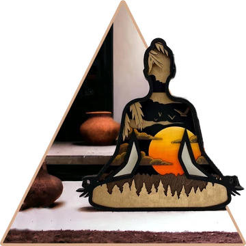 'Nagy Zen Jóga (fekete-arany)'  kézzel festett 3D dekoráció