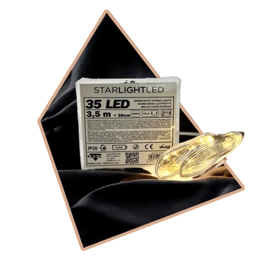 Melegfényű elemes LED (35 ledes)