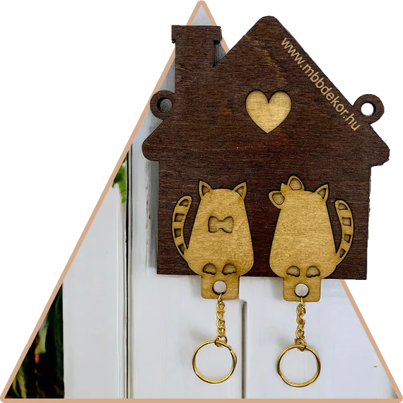 Sötét Cat Lover Fali Kulcstartó
