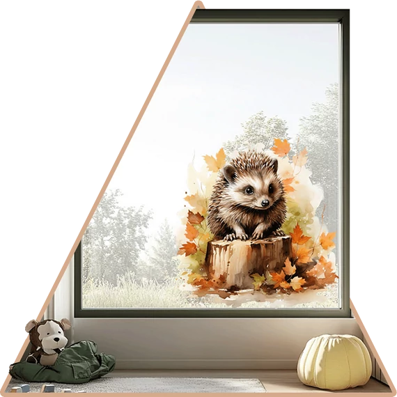 Fall Cute Animals Ablakmatrica - Süni [S-méret]