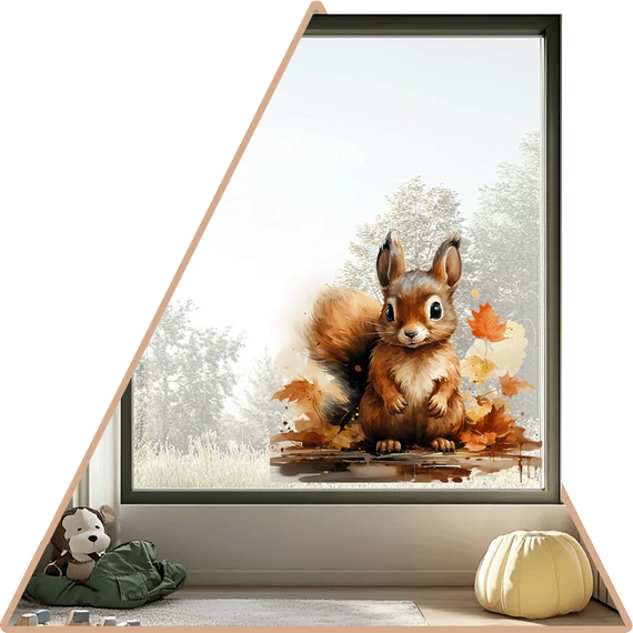 Fall Cute Animals Ablakmatrica - Mókus [S-méret]