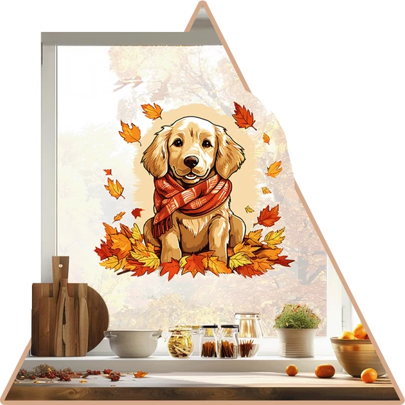 KutyaVilág Ablakmatrica - Golden Retriever [XL-méret]
