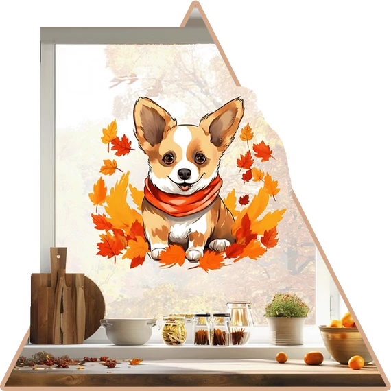 KutyaVilág Ablakmatrica - Corgi [XL-méret]