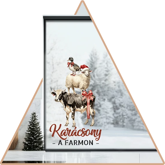 Karácsony a Farmon Ablakmatrica [S-méret]