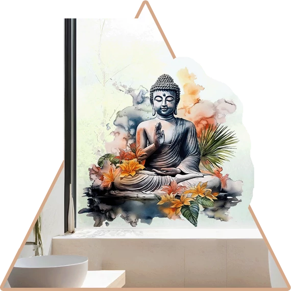 Buddha Békéje Ablakmatrica - Minta 3 [S-méret]