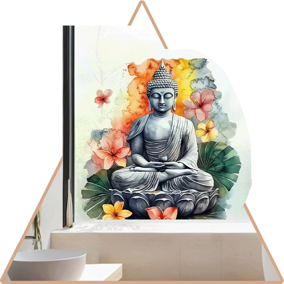 Buddha Békéje Ablakmatrica - Minta 4 [S-méret]