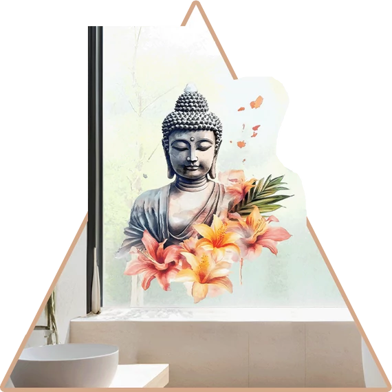 Buddha Békéje Ablakmatrica - Minta 2 [S-méret]