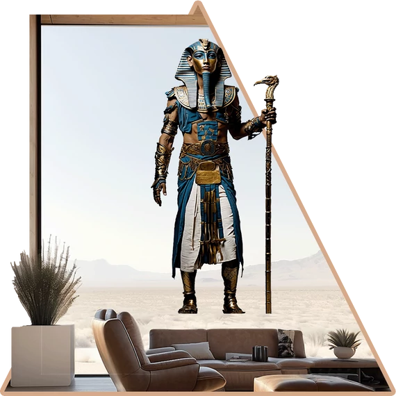 Tutankhamon a Titokzatos Fáraó | Legendás Egyiptom Ablakmatrica [S-méret]