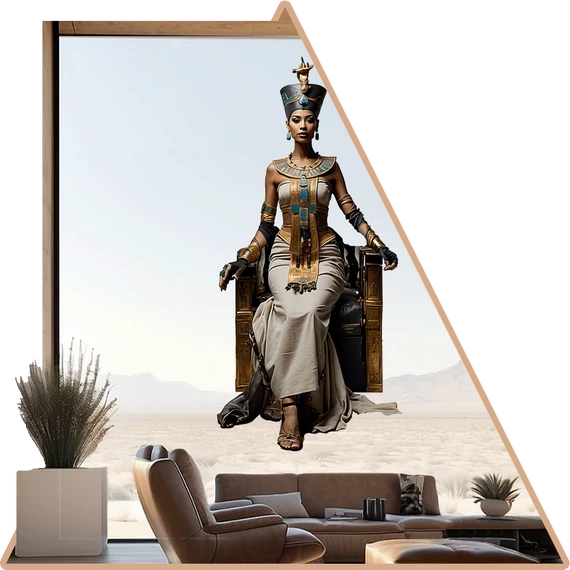 Nefertiti a Szépség Királynője | Legendás Egyiptom Ablakmatrica [S-méret]