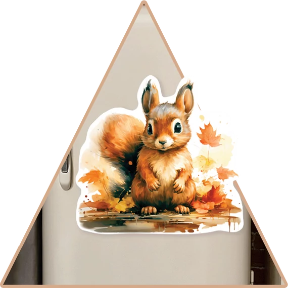 Fall Cute Animals Hűtőmágnes - Mókus [XL-méret]