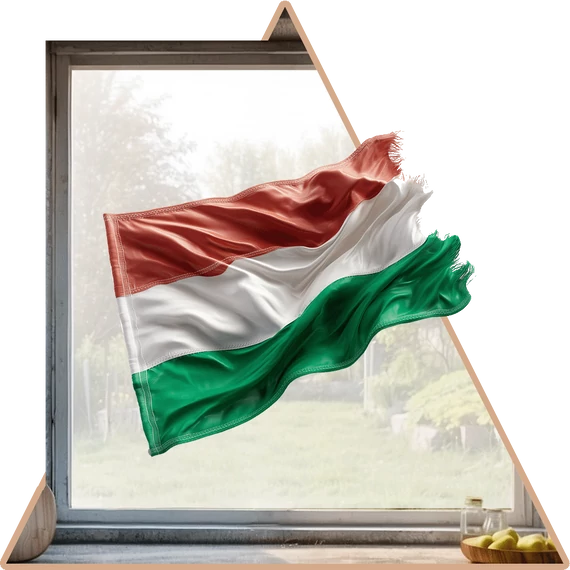 Zászló a Szélben | Legendás Magyarország Ablakmatrica [XL-méret]