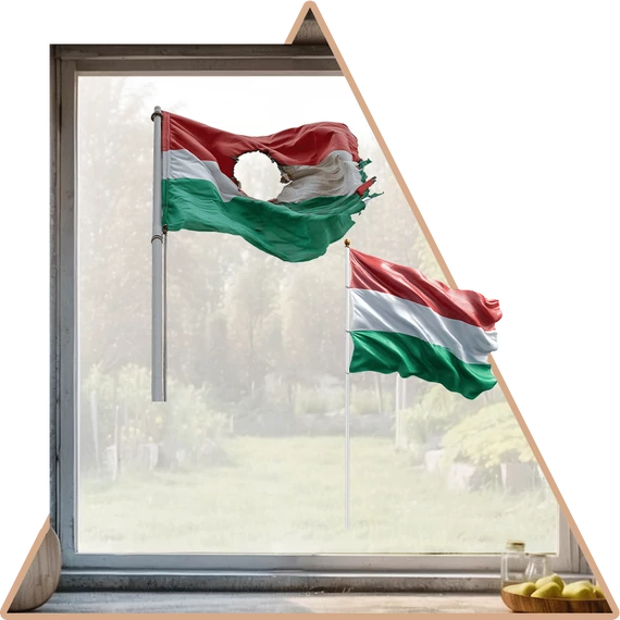 Szárnyaló Szabadság Zászló Szett | Legendás Magyarország Ablakmatrica szett [S-méret]
