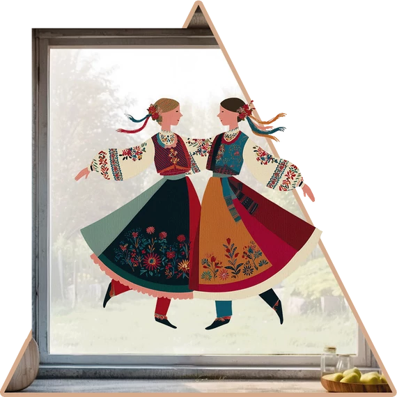 Mesés Táncok | Legendás Magyarország Ablakmatrica [M-méret]