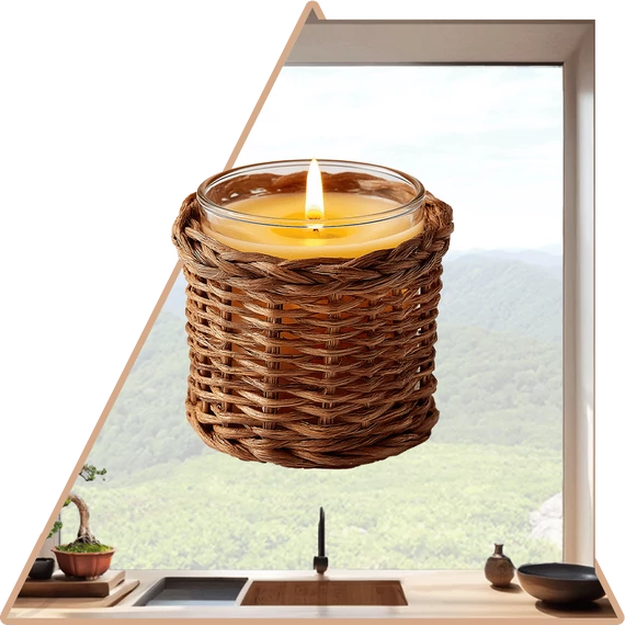 Rattan Gyertya Ablakmatrica [S-méret]