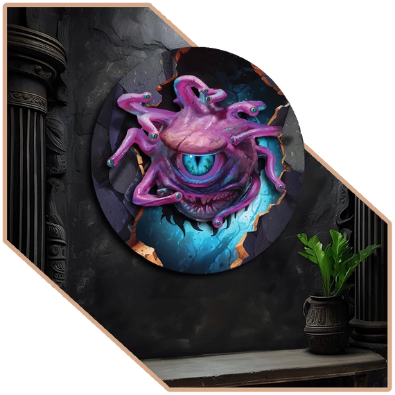 Dimenziókártya: Meglepett Beholder 3D falikép